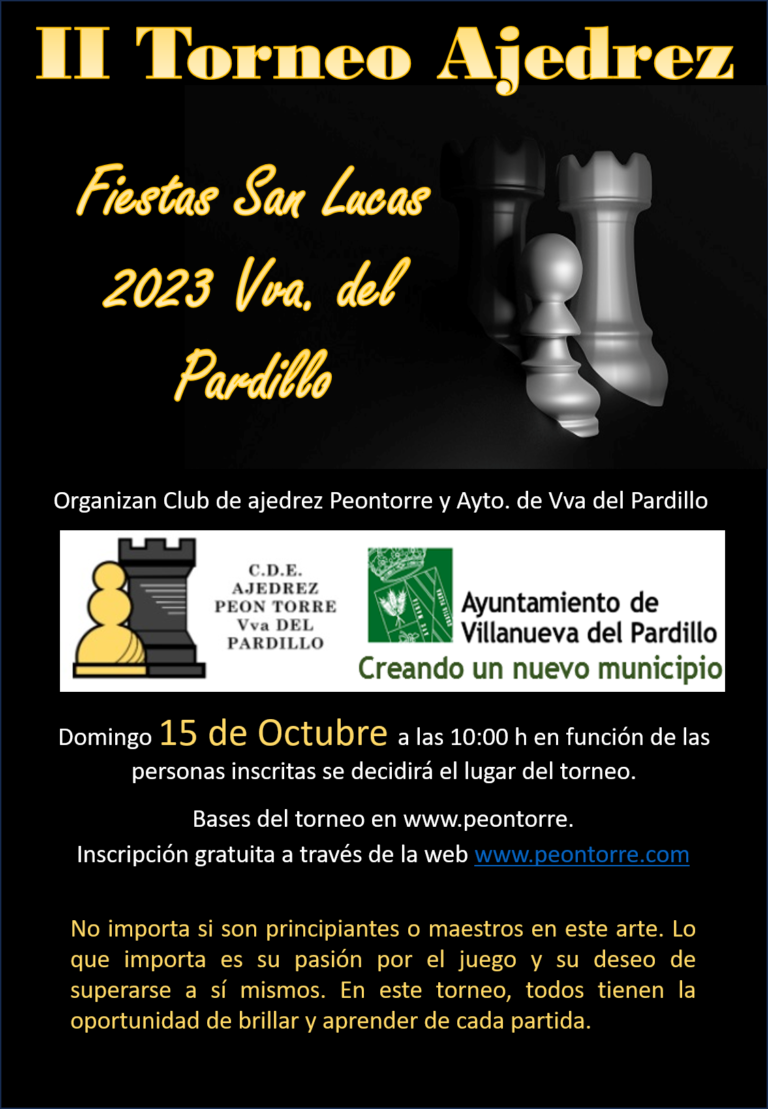 Lee más sobre el artículo II Torneo Ajedrez San Lucas 2023